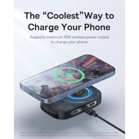 Baseus MagPro II Ultra-Thin Phone Cooler & Wireless Charger &ndash; Black